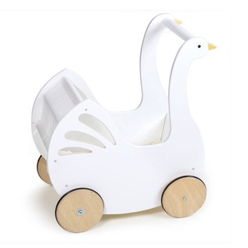 WÓZEK DLA LALEK Z AKCESORIAMI wózek drewniany montessori TENDER LEAF TOYS