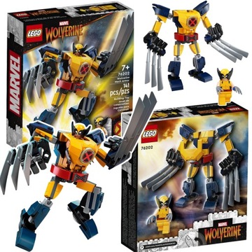 KLOCKI LEGO ZESTAW MARVEL MECHANICZNA ZBROJA WOLVERINE'A 141 ELEMENTÓW