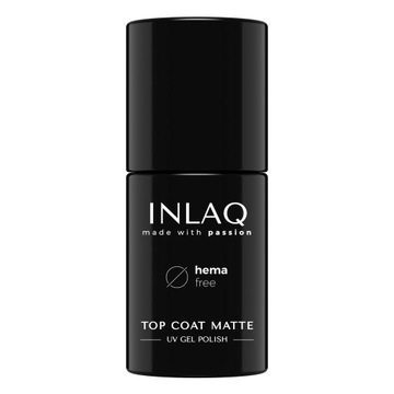 INLAQ Top Hybrydowy Matowy No Wipe Top Coat Matte 6ml HEMA Free