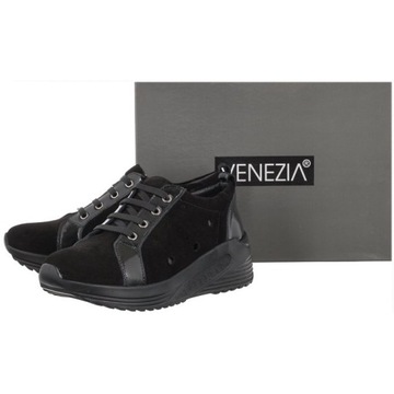 Buty Damskie Sneakersy Venezia Czarne 2674015