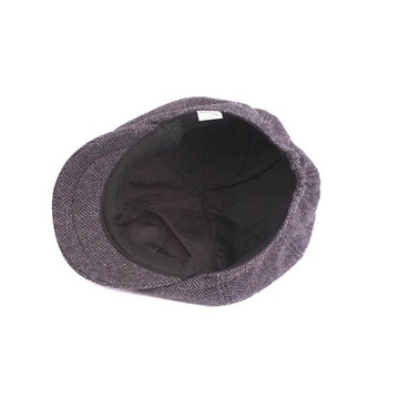 Bawełniany beret Regulowana mieszanka wełny Czapka Baker Czapka z daszkiem w jodełkę