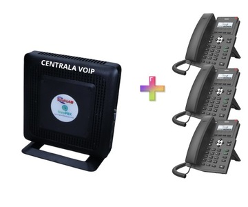 Centrala telefoniczna PBX VOIP + 3 x telefon Fanvil X3SP lite - zestaw!
