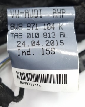 INSTALACE PDC ZADNÍ AUDI A4 B9 8W9 8W9971104K 5Q0919275B