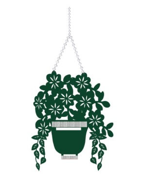 2а Гирлянда БОЛЬШОЙ ЦВЕТОЧНЫЙ ГОРШОК цветы ажурное украшение ЦВЕТ