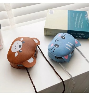 СУМКА ДЕВОЧКА, МАЛЕНЬКАЯ, УЗОРЫ, КОШКА, ТИГР, МЕДВЕДЬ
