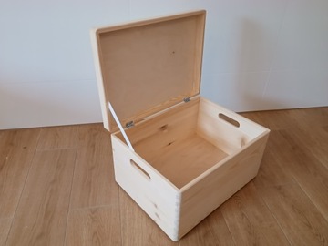 PUDEŁKO DREWNIANE SKRZYNKA POJEMNIK 30x40x23cm UCHWYT DECOUPAGE