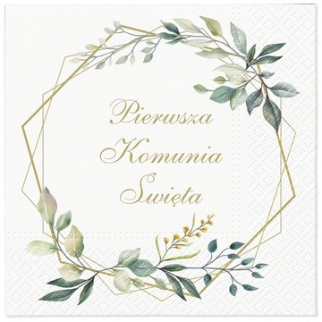 Serwetki komunijne na stół I Komunia Święta 20szt.