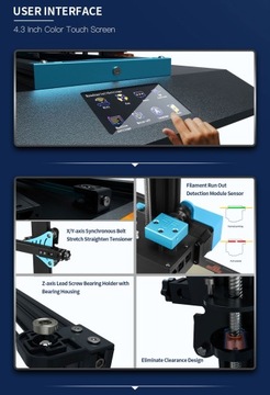3D-ПРИНТЕР 300x300x400 BLU-5 PLUS 32bit Автоуровень + НИТЬ + ИНСТРУМЕНТЫ