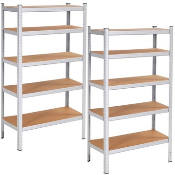 2xREGAŁ MAGAZYNOWY 180x100x60cm metalowy GARAŻOWY wciskany Z PÓŁKAMI 1000kg