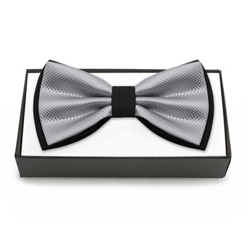 Muszka męska szaro-czarna elegancka mucha