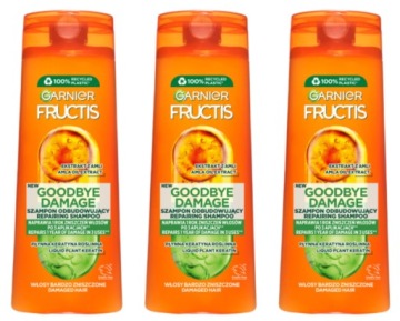 Garnier Goodbye Damage Шампунь для поврежденных волос, набор 3x 400 мл
