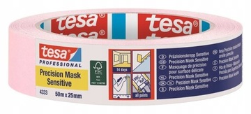 Taśma Malarska Papierowa Tesa Professional Mocna Różowa 50m x 25mm