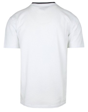 Męska Koszulka (T-Shirt) z Dekoltem na Guziki - Pako Jeans -Biała - M