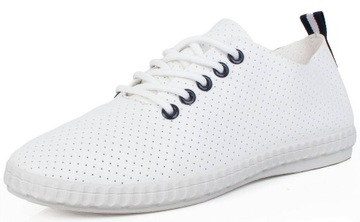 4842 БЕЛЫЕ КОЖАНЫЕ АЖУРНЫЕ КРОССОВКИ 39