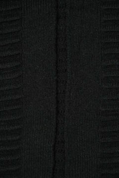 Papaya Modny Luźny Kobiecy Czarny Sweter Oversize Narzuta Kieszenie M 38
