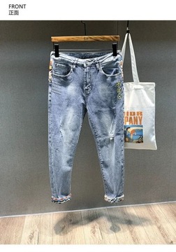 Street Fashion Men Jeans Elastic Slim Ripped Harla