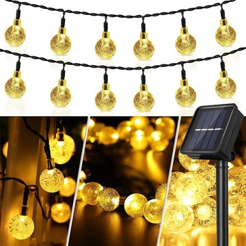 LAMPA LED SOLARNA GIRLANDA OGRODOWA WISZACA 5M
