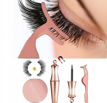 RZĘSY MAGNETYCZNE SZTUCZNE 7 PAR PĘSETA EYELINER