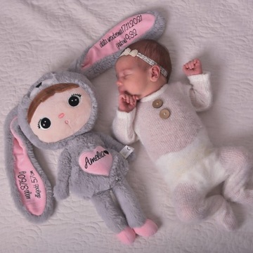 Комплект «Зайчик» - Серо-розовый Кролик 50 см и Кролик 30 см