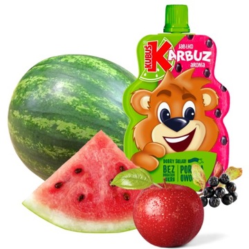 KUBUŚ Mus 100% Jabłko Arbuz Aronia Bez Cukru 100g