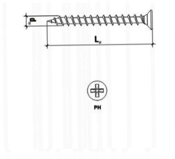 Шуруп по дереву фосфатированный 3,5х45 - 1 кг.
