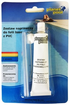 Zestaw naprawczy łatka naprawcza klej do basenu DE