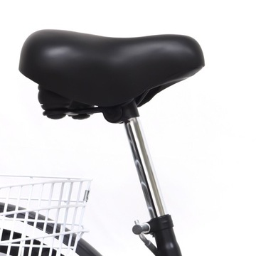 24-CALOWY CZARNY DOROSłY ROWER TRóJKOłOWY Z KOSZEM