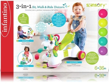 INFANTINO WALKER PUSH RIDE-ON UNICORN 3в1