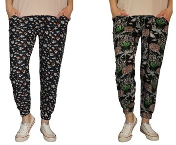 DAMSKIE SPODNIE BAMBUSOWE ALLADYNKI HAREMKI IDEALNE NA KAŻDĄ OKAZJE 4XL/6XL