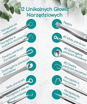 ZESTAW DO USUWANIA ZASKÓRNIKÓW 7szt. PRZYRZĄDY DO PIELĘGNACJI TWARZY