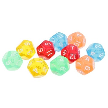 10 Dés D12 Dés Polyédriques Transparents Pour