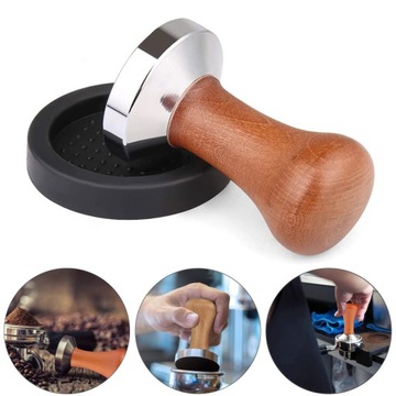 TAMPER DO KAWY Z SILIKONOWĄ MATĄ 51MM PRASA DO ESPRESSO PREZENT DLA BARISTY