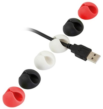 ORGANIZER NA KABEL KABLE PRZEWODY SILIKONOWY UCHWYT WIESZAK SAMOPRZYLEPNY