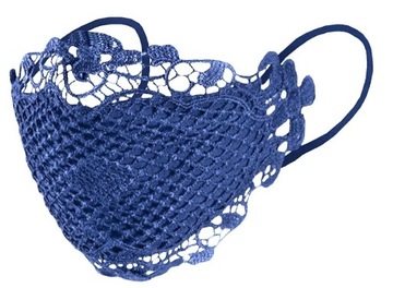 OZDOBNA MASKA OCHRONNA MASECZKA KORONKOWA BLUE