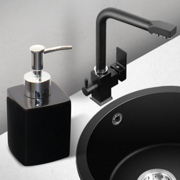 Диспенсер для бутылок с помпой 230 мл, легко заправляемый, черный