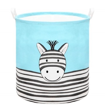 Kosz na zabawki Springos dla dziecka do pokoju zebra