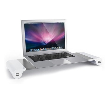 Podstawka pod monitor z 4 USB srebrna