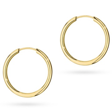 ZŁOTE KOLCZYKI KÓŁKA 18mm pr. 585 KOŁO RING 14k