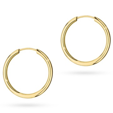 ZŁOTE KOLCZYKI KÓŁKA 18mm pr. 585 KOŁO RING 14k