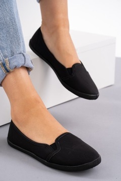 Черные балетки, вырезные кроссовки на резинках, Легкие летние туфли 39