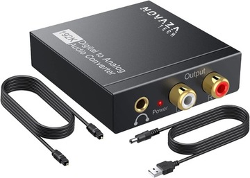 Konwerter Adapter optyczny cyfrowy TOSLINK COAXIAL CINCH RCA STREAMING PCM