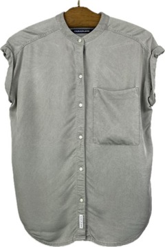 Bluzka damska koszulowa oliwkowa luźna wiskoza CALVIN KLEIN JEANS r. S