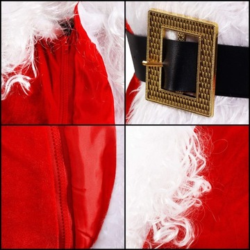 VIP КОСТЮМ САНТА-КЛАУСА 11 шт. ПЛОТНЫЙ ВЕЛЮР ПЛЮШ, ПРОФЕССИОНАЛЬНЫЙ