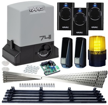 Zestaw napęd siłownik FAAC 741 3xPILOT foto LED