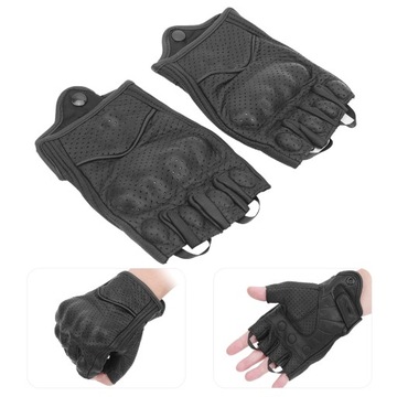 Мотоциклетные перчатки на полпальца, кожа.