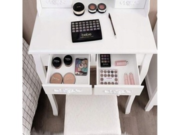 КОСМЕТИЧЕСКИЙ СТОЛИК С ОВАЛЬНЫМ ЗЕРКАЛОМ И СВЕТОДИОДНОЙ ПОДСВЕТКОЙ СТЮЛ