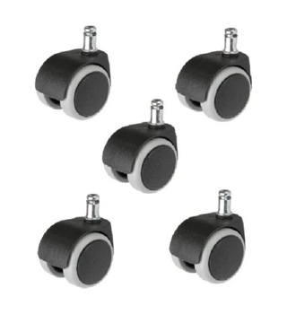 Kółka do fotela biurowego krzesła stołka miękkie 50/11 mm 5 szt. zestaw