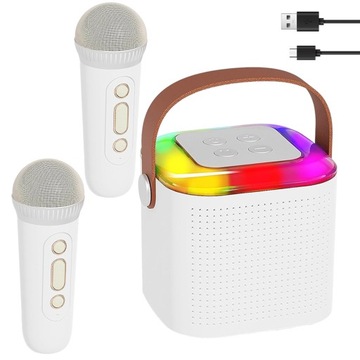 MIKROFON BEZPRZEWODOWY KARAOKE GŁOŚNIK BLUETOOTH 5.0 1500MAH+2 MIKROFONAMI