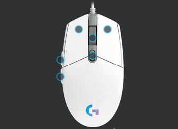 Logitech G102 Biała - Mysz przewodowa, gamingowa optyczna 8000DPI LIGHTSYNC