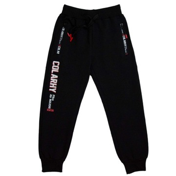 SPODNIE chłopięce DRESOWE COLARHY czarne 134